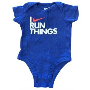 Nike Infant Blue "I Run Things" One-Piece Bodysuit (3-6M)